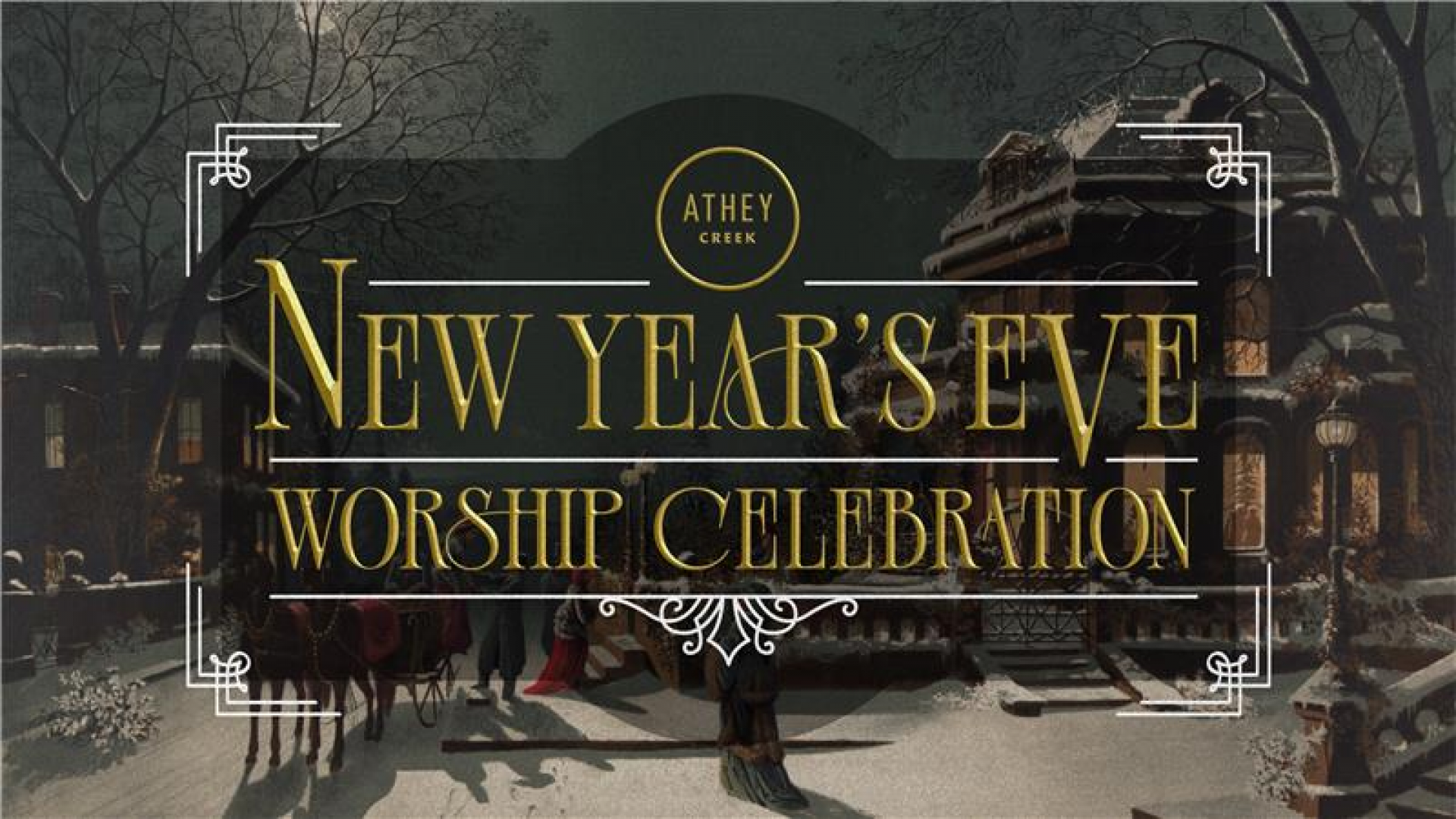 Poster for New Year's Eve Worship Celebration