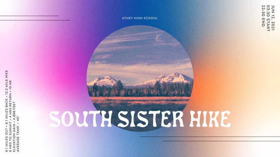 Poster forHS South Sister Hike
