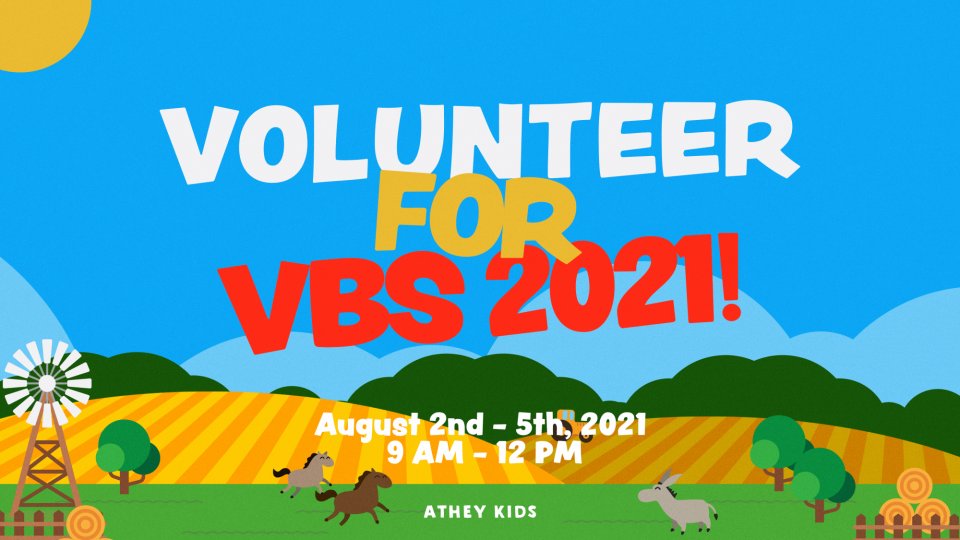 Poster forVolunteer for VBS 2021